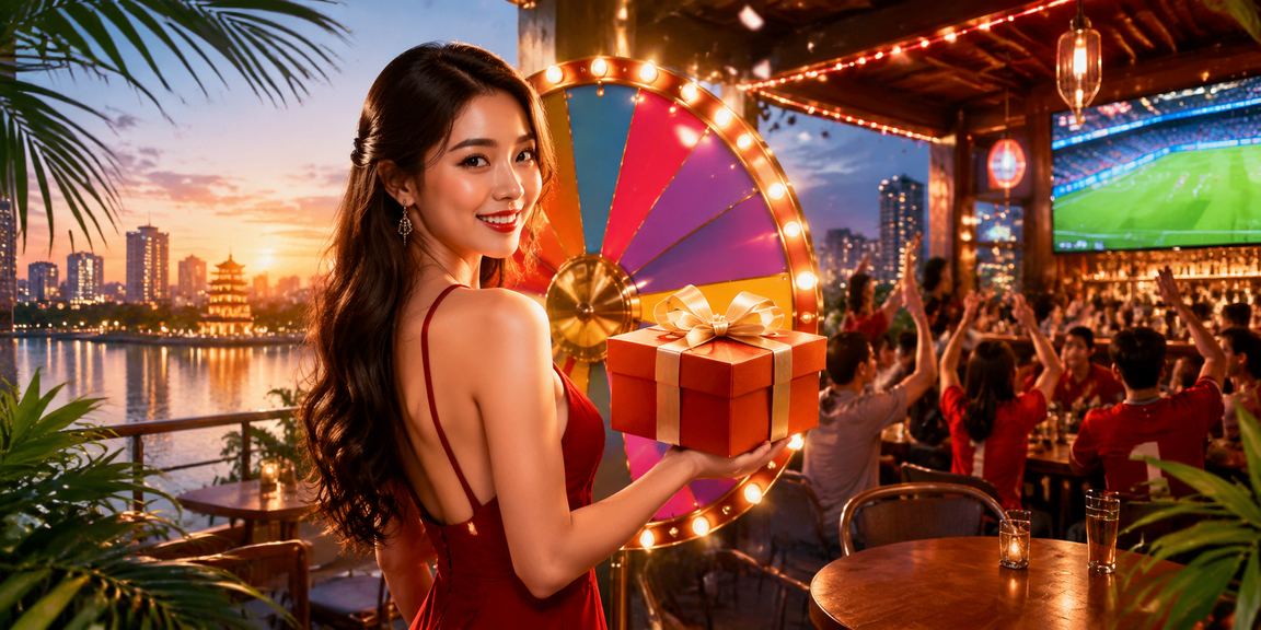 Người tham gia lễ hội tại Hà Nội theo dõi vòng quay số may mắn và Keno trực tuyến