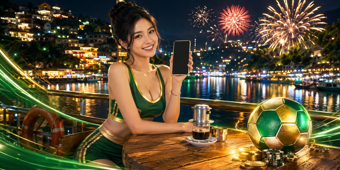 Người dùng tại Sapa xem kèo bóng đá trực tuyến trên điện thoại bên ly cà phê sáng